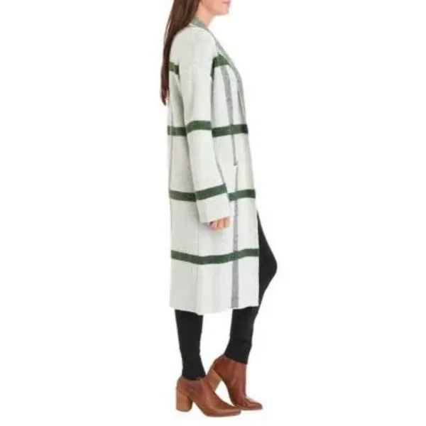 Cyrus Women’s Medium Gray ‎Open Front long Coatigan Cabincore Preppy Cottagecore - Image 3
