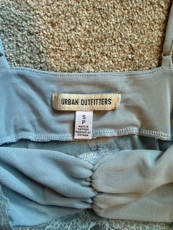 Urban Outfitters Blue Floral Mesh Flowy Tank Top - Image 6