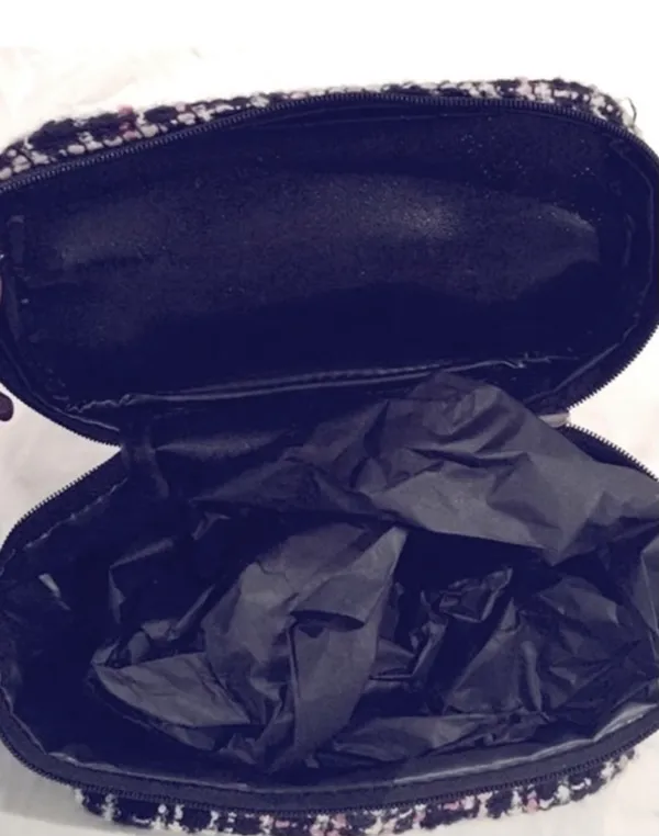 Lancôme Black and Pink Tweed Cosmetic Case - Image 3