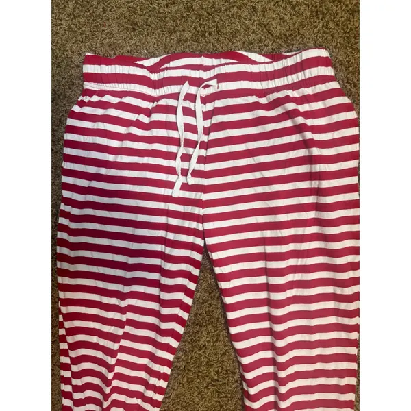 Skinnifit Womens Medium Red White Striped Pajama Pants Joggers Holiday - Image 2