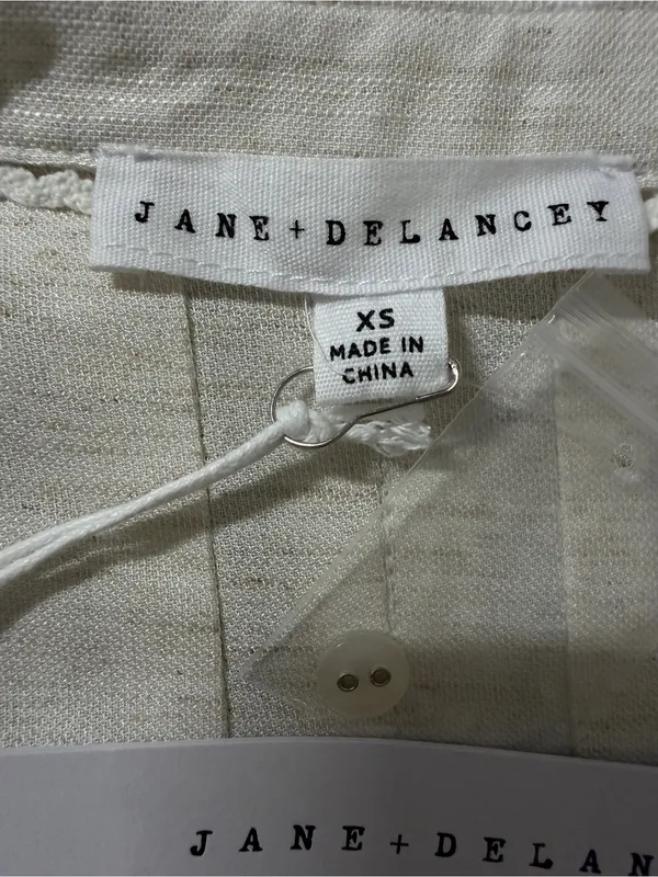 JANE + DELANCEY Floral Tie Waist Midi Dress Linen blend Sz XS - Image 5