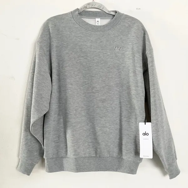 Alo Yoga Accolade Crew Neck Pullover Athletic Heather Grey XS - Image 2