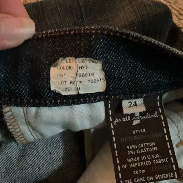 7 for All Mankind Low Rise Boot Cut Jeans 24 X 32 - Image 11