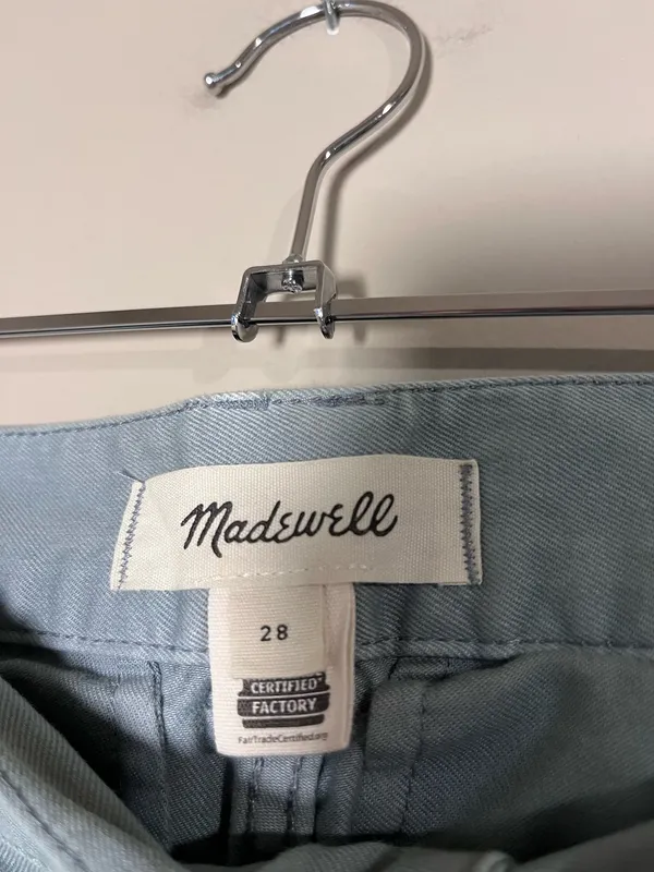 Madewell Garment Dyed High Rise Tapered Chino Pants Overcast Blue 28 - Image 5