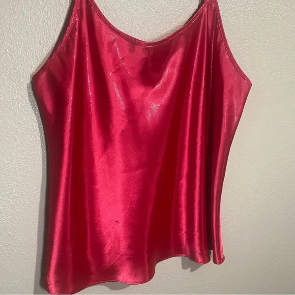 Gillian & O’Malley red sparkly slip on tank‎ top Size XL Y2k - Image 3