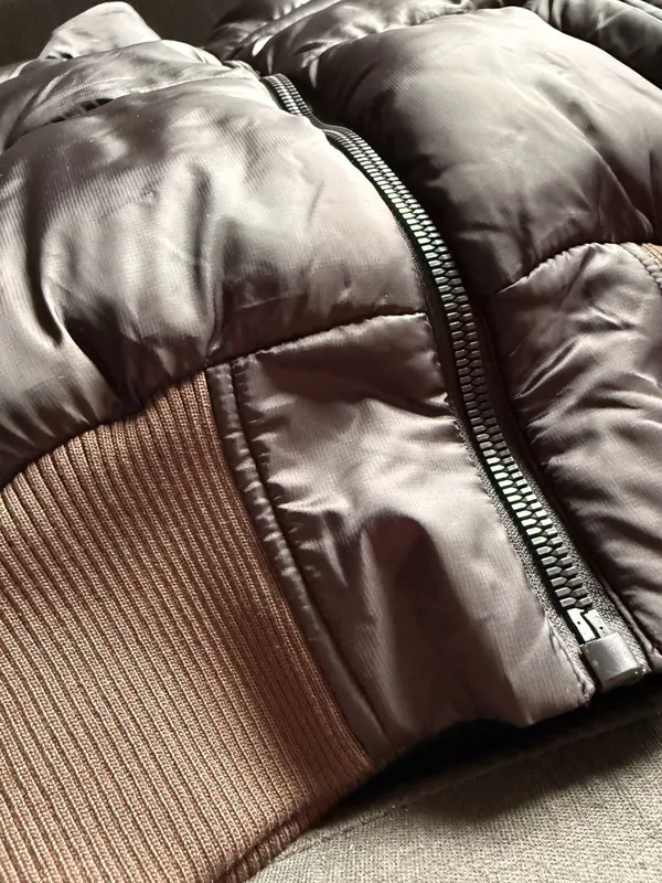 Better / Together Brown Puffer Vest with Ribbed Hem Size M - Image 2