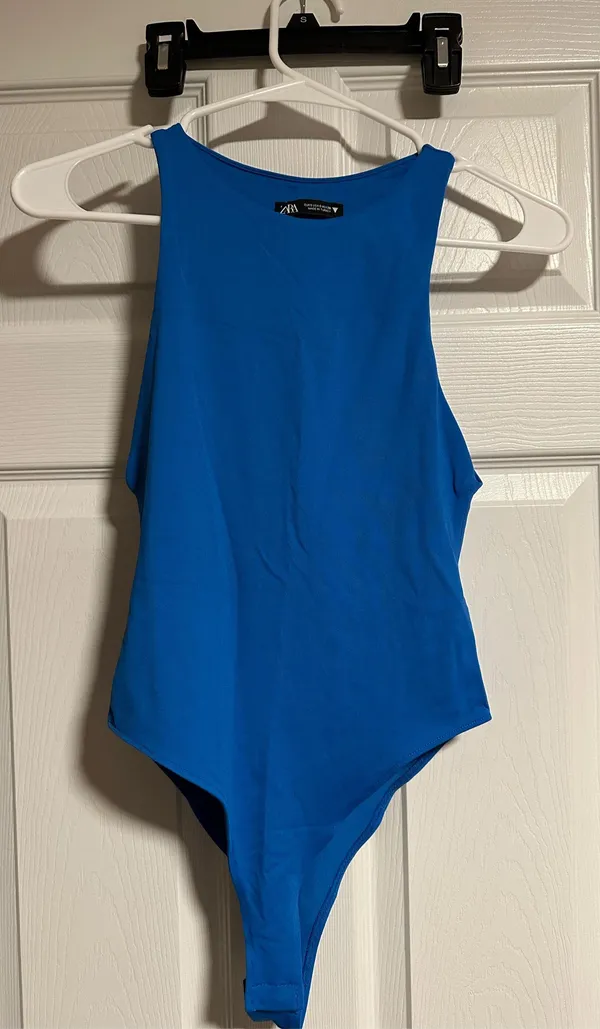ZARA Blue Tank Bodysuit - Image 4
