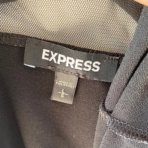 Express Black Top with Sheer Sleeves - Image 8