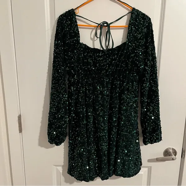 NEW Altar’d State Green Sequin Holiday Dress Plus Size Medium NWT - Image 8