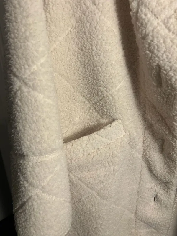 St. John's Bay Cream Quilted Faux Shearling Fleece Jacket Size S - Image 4