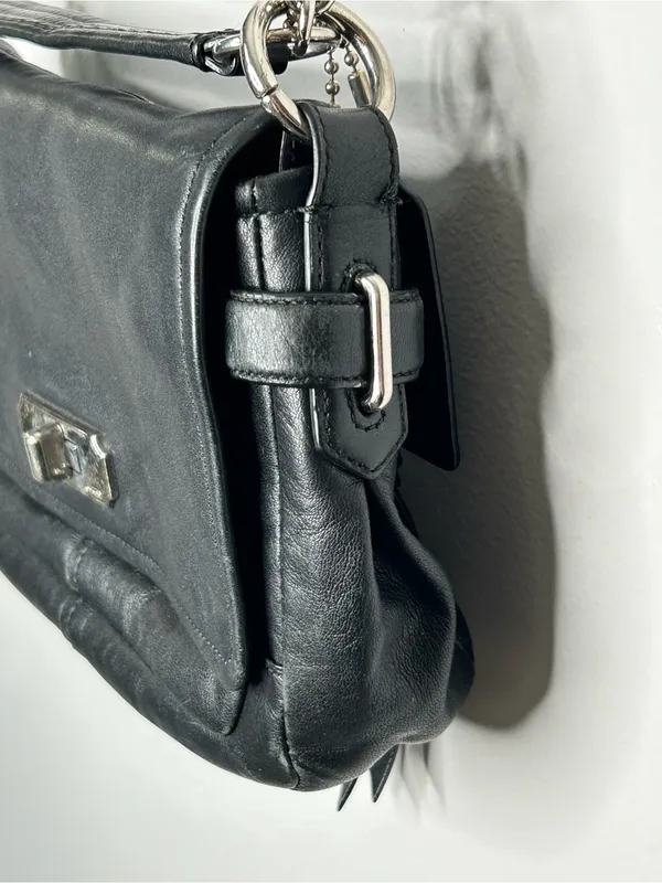 Coach Chelsea Convertible Crossbody Shoulder Bag Turnlock Flap Black F17825 - Image 6