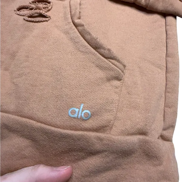 ✨ Alo Yoga‎ Ripped Distressed Henna Rust Hoodie Size XS ✨ - Image 4