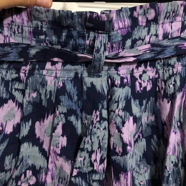 Old navy paper bag ruffle abstract‎ floral skirt women’s size 2 with belt - Image 10