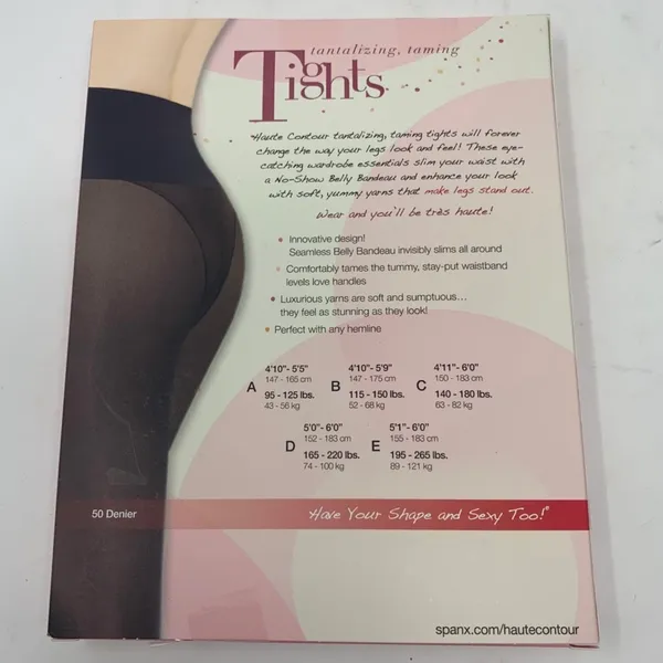 SPANX Assets High Falutin Footless Tights Beige Size F Holiday Shapewear - Image 3