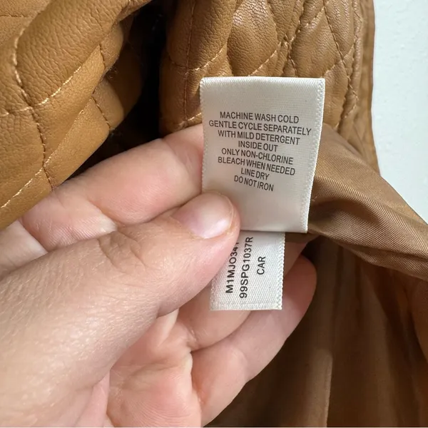 Marc New York‎ Brown Faux Leather Quilted Vest Size Medium - Image 5