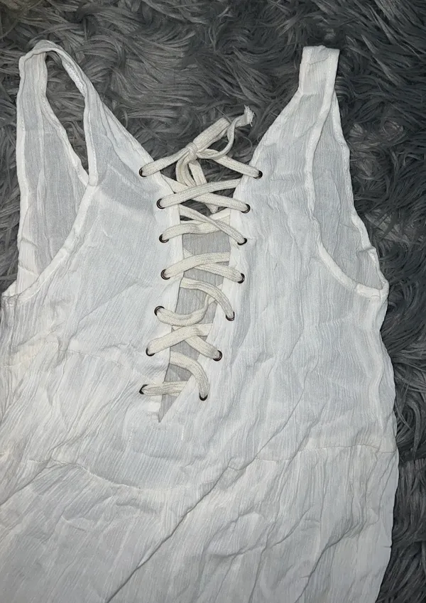 ANGL lace back uneven stitch maxi dress - Image 3