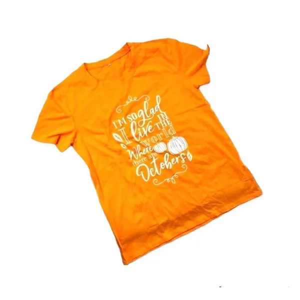 New Womens Boutique Live in a World Octobers Fall Graphic Tee Shirt - Sz S - Image 2