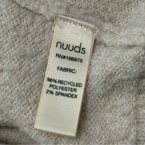 NUUDS Women’s Size Medium Heather Bone Cream Cozy Knit Sweater - Image 5