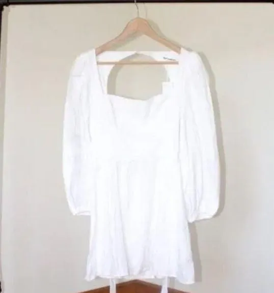 1HR SALE ⚡Reformation Brodie Linen Dress (White) - Image 3