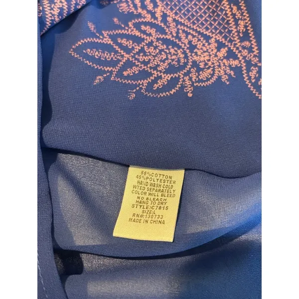 Umgee Women's Blue & Coral Cold Shoulder Top - Image 7