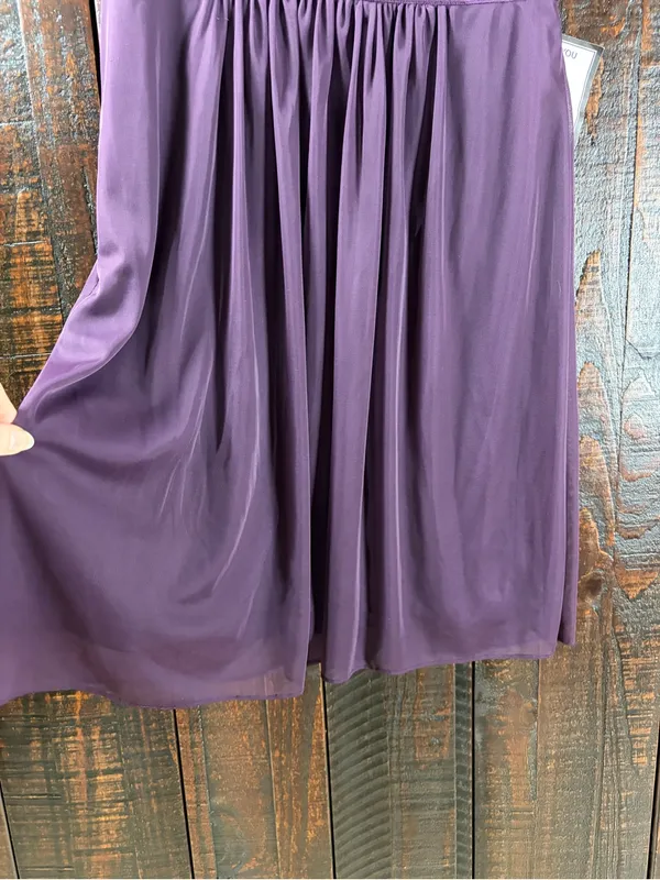 Adrianna Papell One-Shoulder Purple Lace & Mesh Mini Party Dress 6 - Image 11
