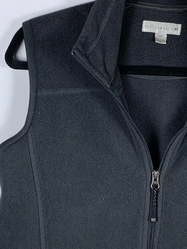 Cutter & Buck Fleece Vest Women Petite Small Black Full Zip Golf Outdoor - Image 4