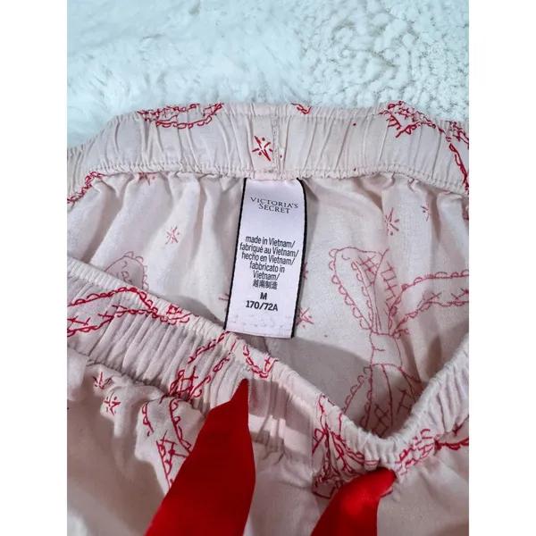 Victoria’s Secret Bow Pajama Pants Womens M Pink Y2K Coquette - Image 4