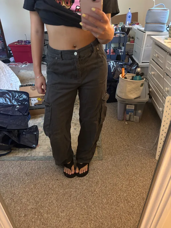 Pull & Bear Black Cargo Pants - Image 2