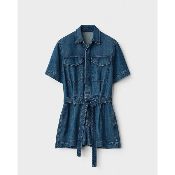 Rag &‎ Bone Featherweight Surplus Romper Size XXS Blue - Image 5