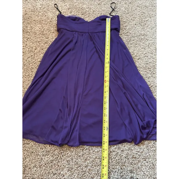 Xscape By Joanna Chen Purple Beaded Strapless Chiffon Mini Dress Sz 4 Homecoming - Image 8