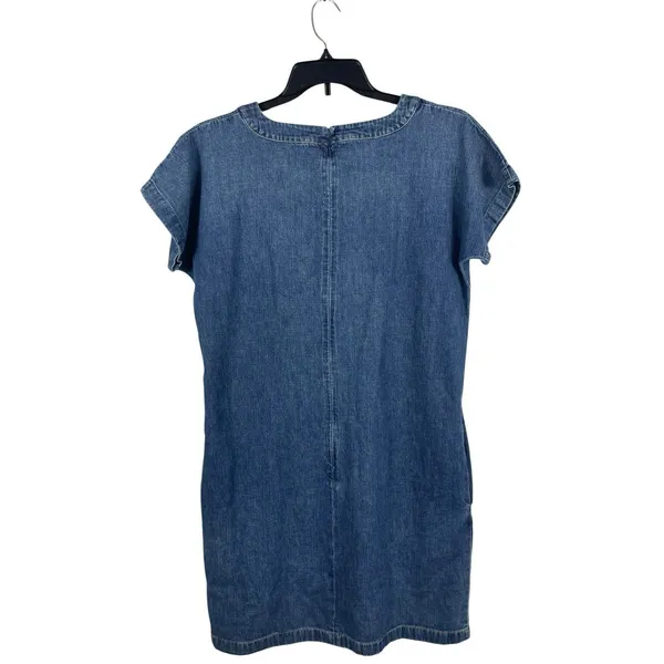 NWT Polo Ralph Lauren Denim Dress Womens 10 Lace Up Bust Blue Chambray Boho - Image 6