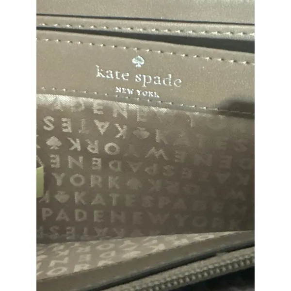 Kate Spade New York Continental Wallet Wristlet Brown Pebbled Leather Zip Around - Image 6