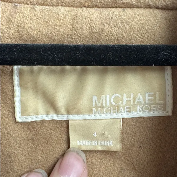 Michael Kors Camel Double-Breasted Pea Coat Size 4 - Image 5