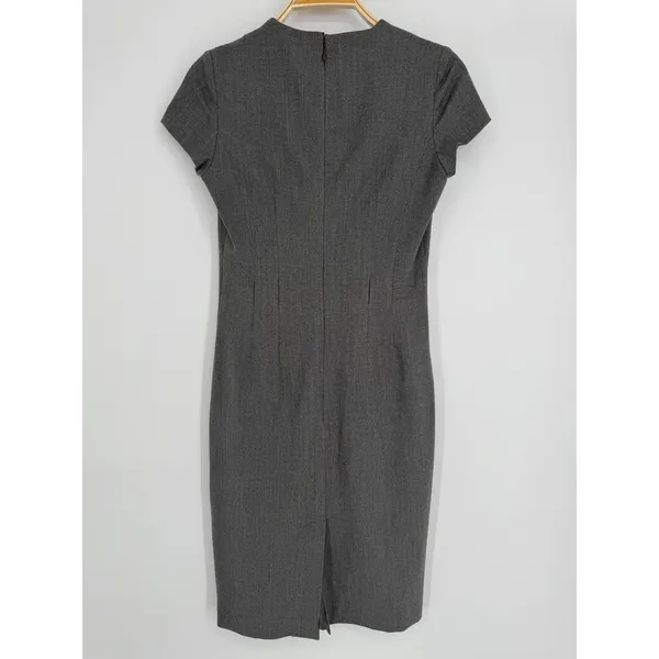 Ralph Lauren Black Label Wool Sheath Dress Size 4 Gray Workwear‎ Minimalist Chic - Image 6