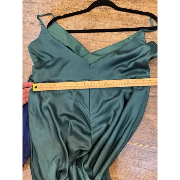 MAC DUGGAL FRG Green Satin Ruffled Asymmetrical Gown #67815 Size 12 - Image 8