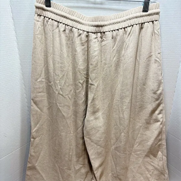 Halara High Waisted Drawstring Pocket Wide Leg Casual Linen-Feel Pants 30x29 - Image 5