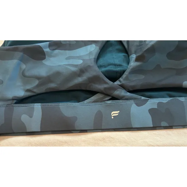 Fabletics Blue Camo Crossback Sports Bra High Neck 2X - Image 6