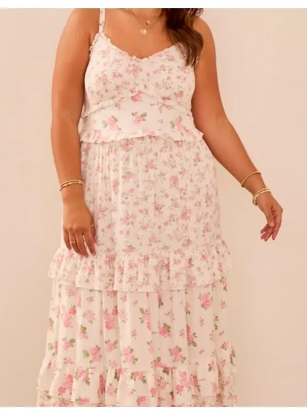 Arula GORGEOUS Skylar Floral Pink Roses Maxi Dress NWT 1X - Image 3
