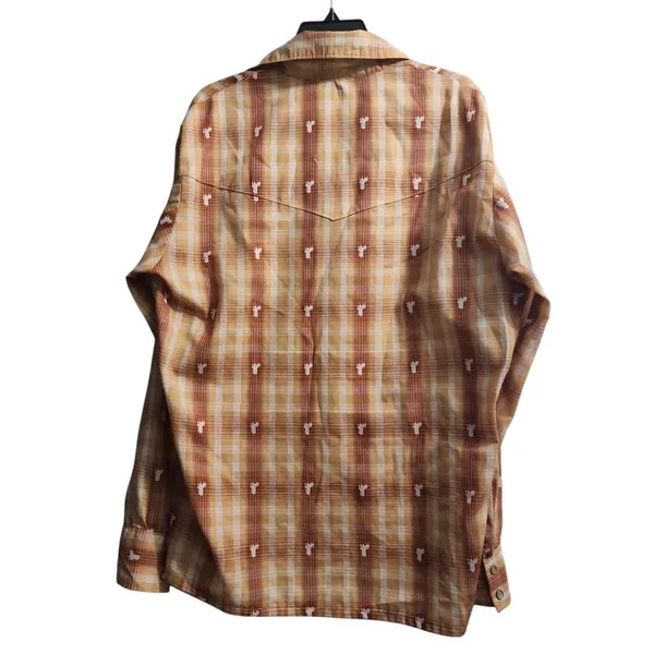 Western Plaid Shirt Long Sleeve Snap Button Cowboy Rodeo Style Size‎ XL - Image 2