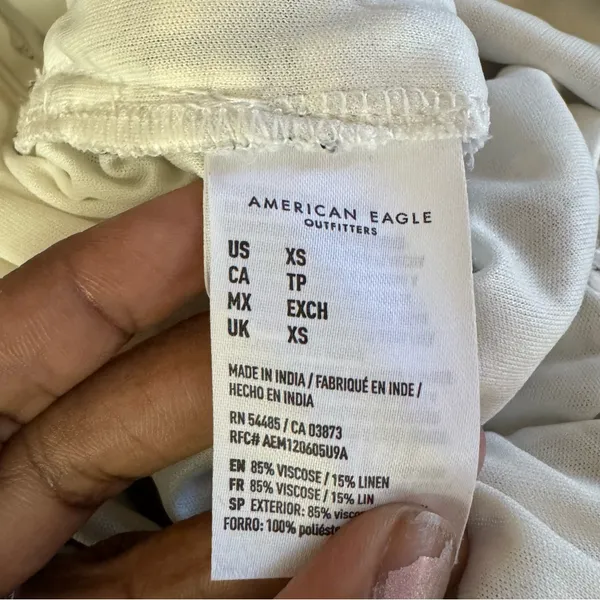 American eagle white black plaid jumpsuit sleeveless romper pants size XS - Image 9