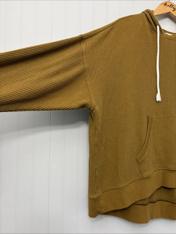 Aerie Long Sleeve Oversized Waffle Hoodie Women Size Medium - Image 7