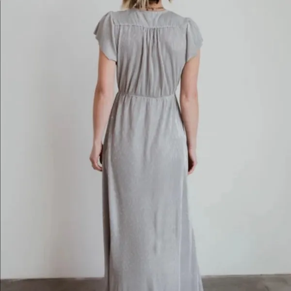 Baltic Born Athena Pleated Maxi Dress Silver Size XS New - Image 10