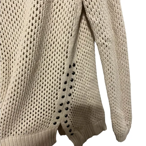 Rock and Republic Cream Studded Sweater Size L - Image 2