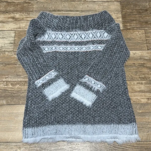 Sleeping On Snow Anthropologie Gray White Wool Blend Sweater‎ Women Medium Shirt - Image 4