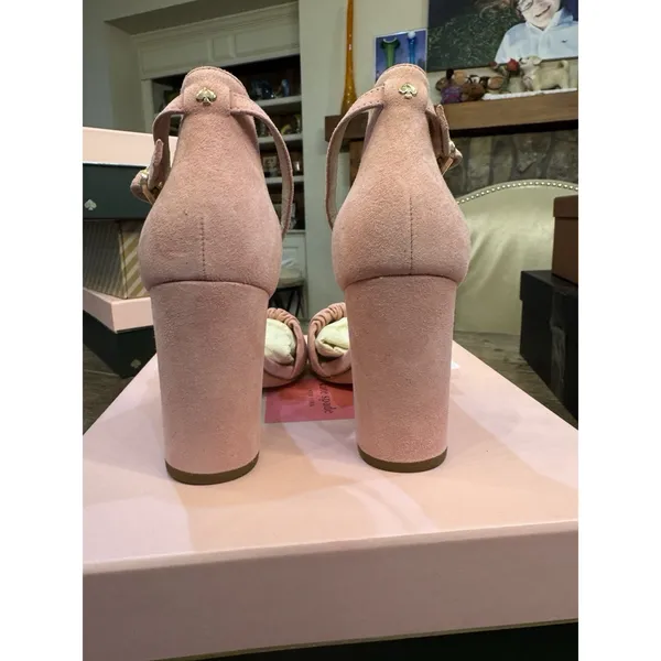 Kate Spade Mona Women's Size 6.5 Rococo‎ Pink Leather Ankle Strap Heels X7-1649 - Image 5