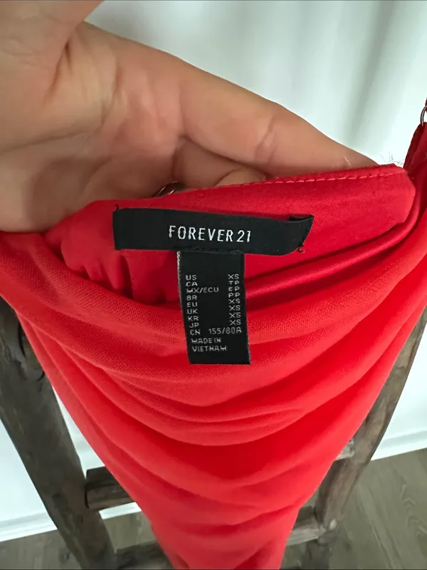 Forever 21 Bright Red Draped Slip Dress / XS-Small - Image 2