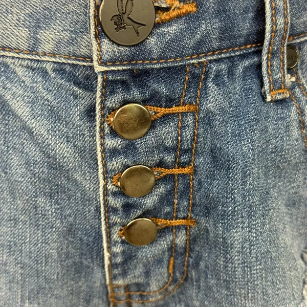 One X One Teaspoon Harlets High Rise Exposed Button Fly Jean Shorts 24 - Image 4