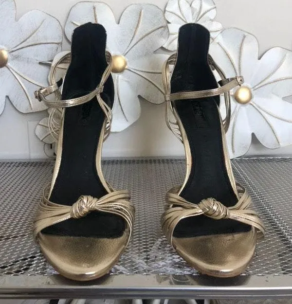 Topshop Gold Heels - Image 2