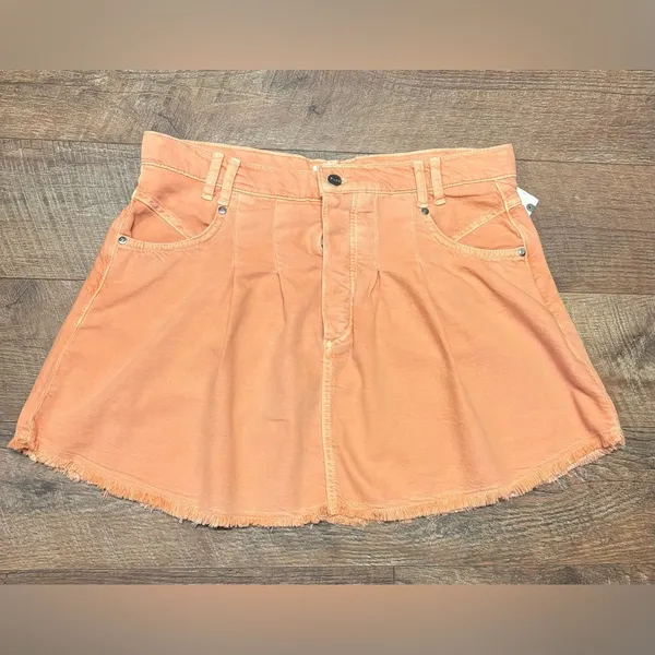 NWT Pilcro Anthropologie Pleated Micro Denim Skirt Size 12 - Image 2