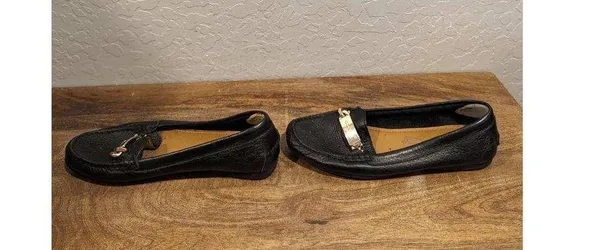 COACH WOMEN'S “OLIVE” Black PEBBLE GRAIN LEATHER LOAFER SHOE SZ 7 A7751 - Image 5